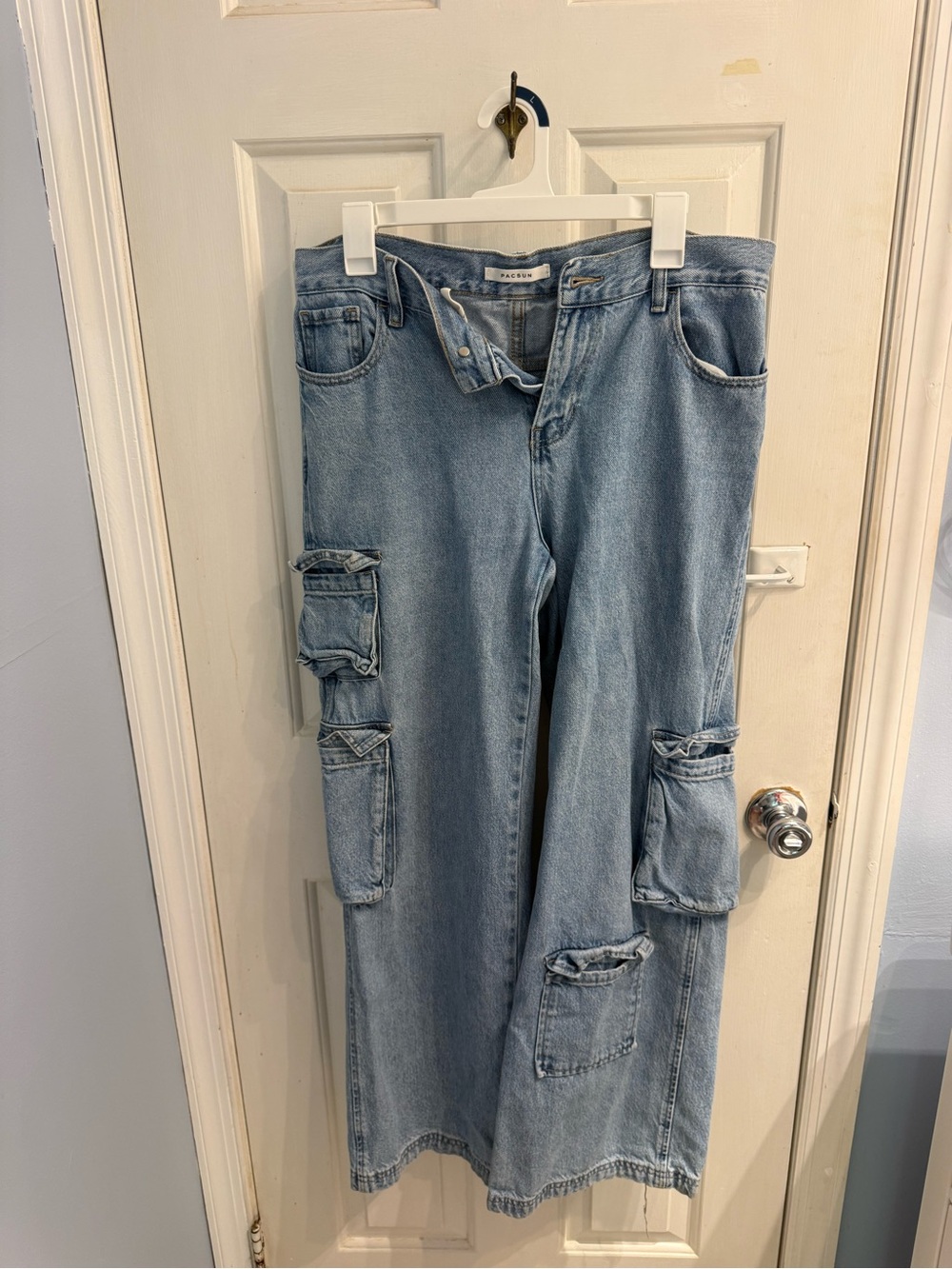 PacSun Light Blue Wide-Leg Cargo Jeans